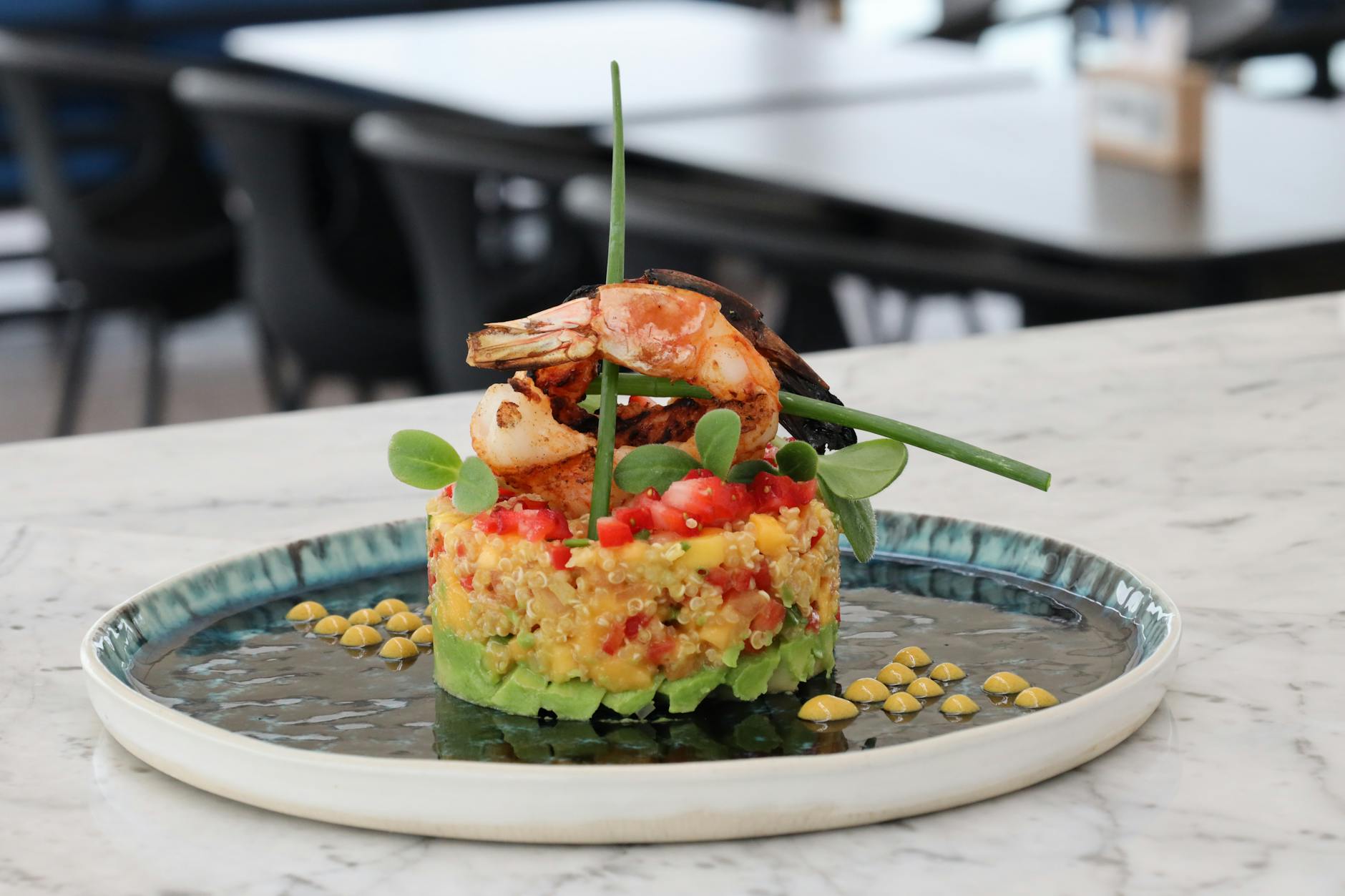 healthy gourmet meal presentation