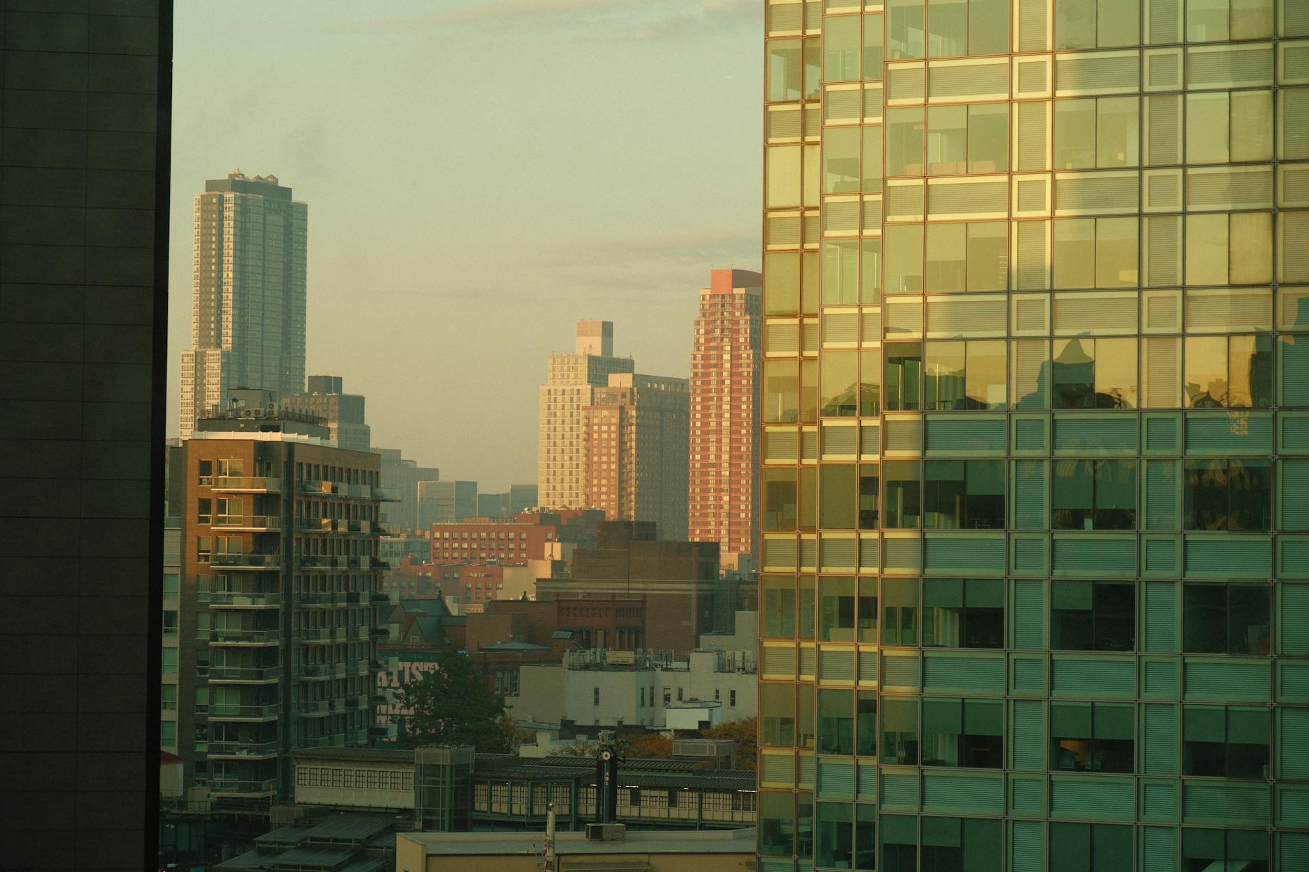 sunrise in New York City over the skyline