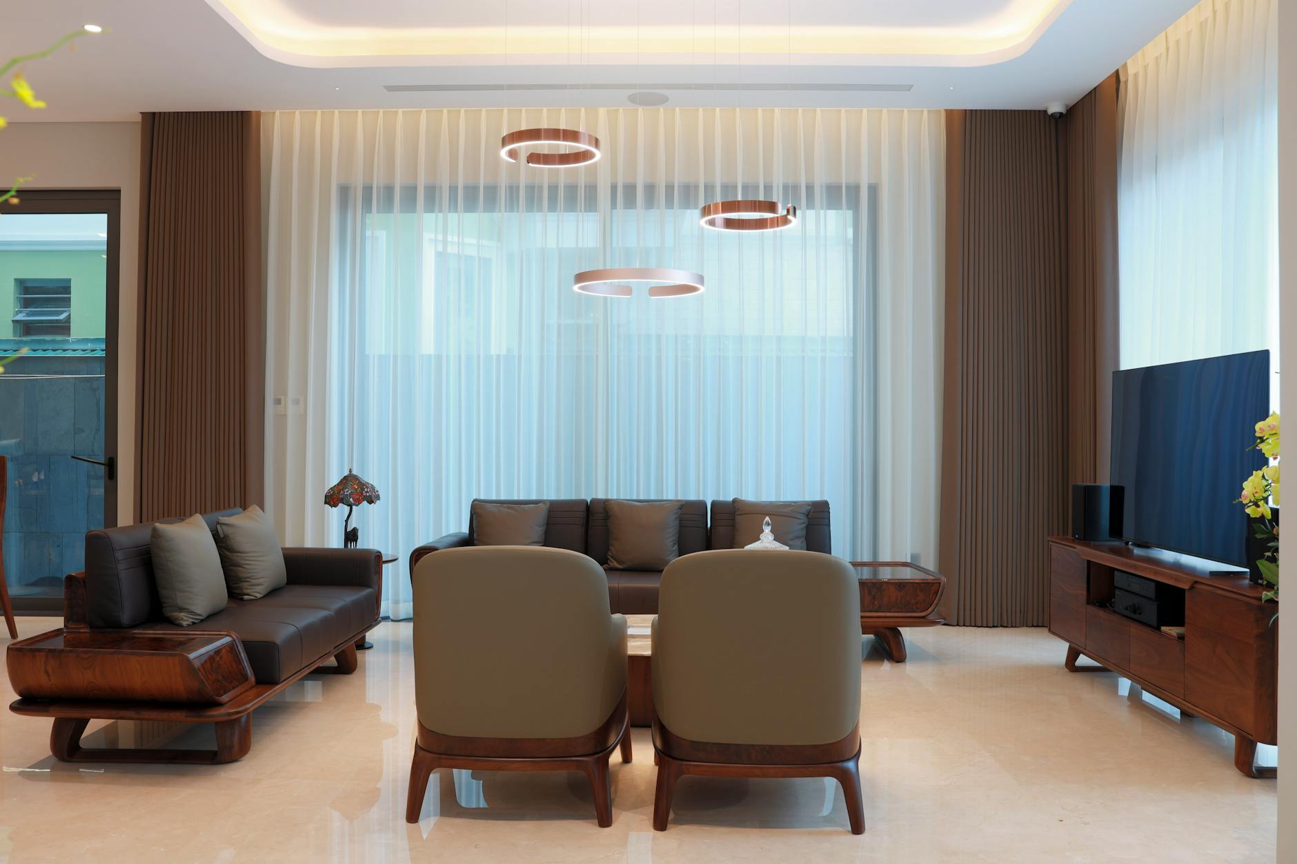 luxury bespoke furniture in a modern living room