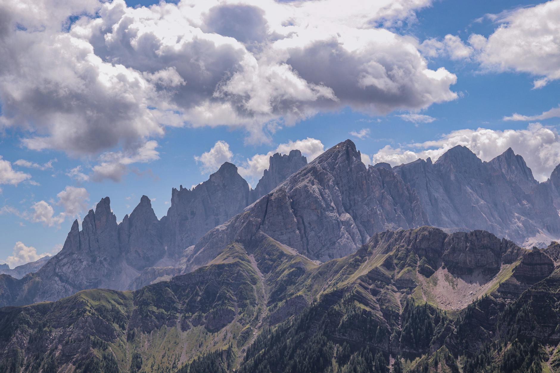 Dolomites hiking trail with stunning views
