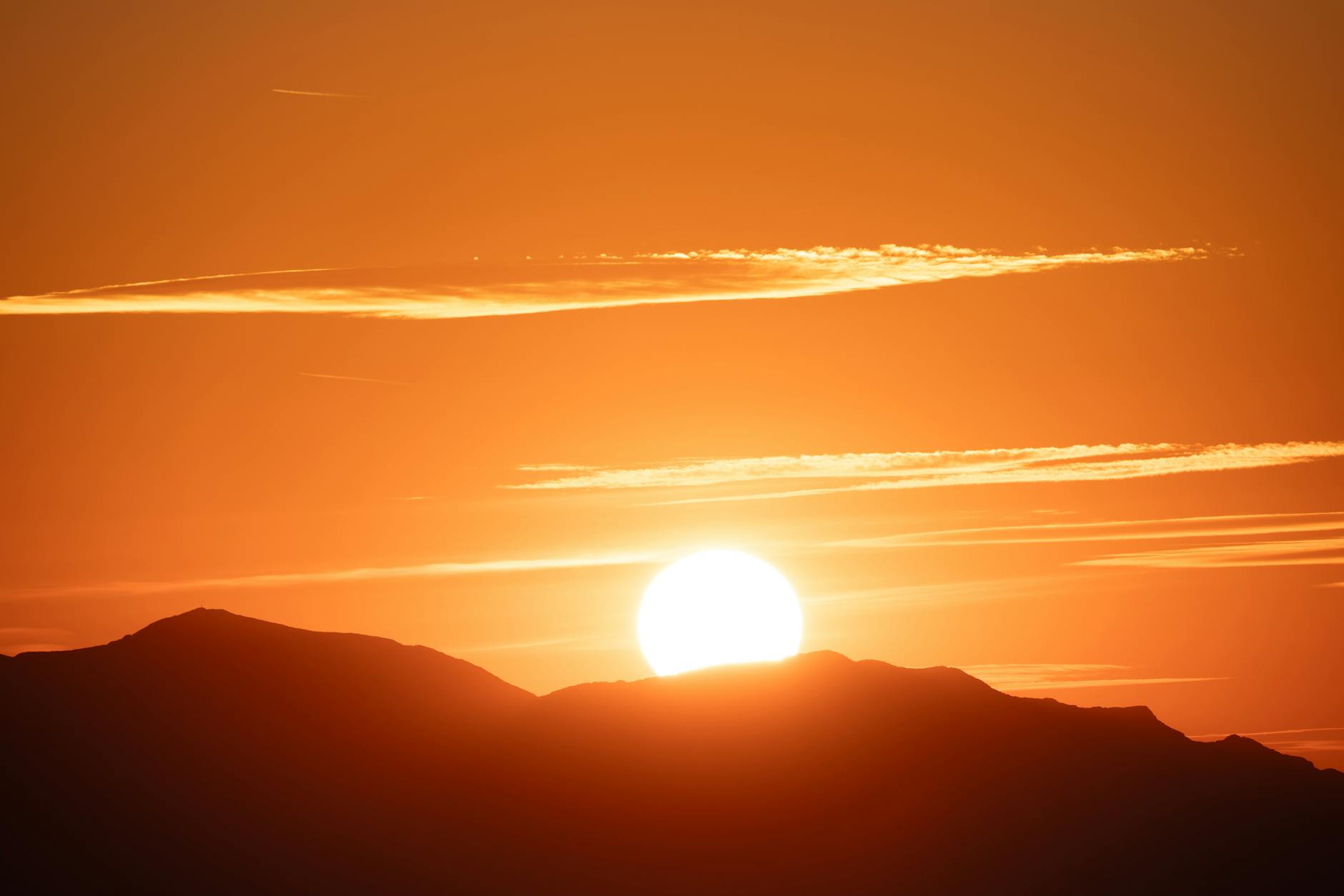 motivational scenery, sunrise over mountains