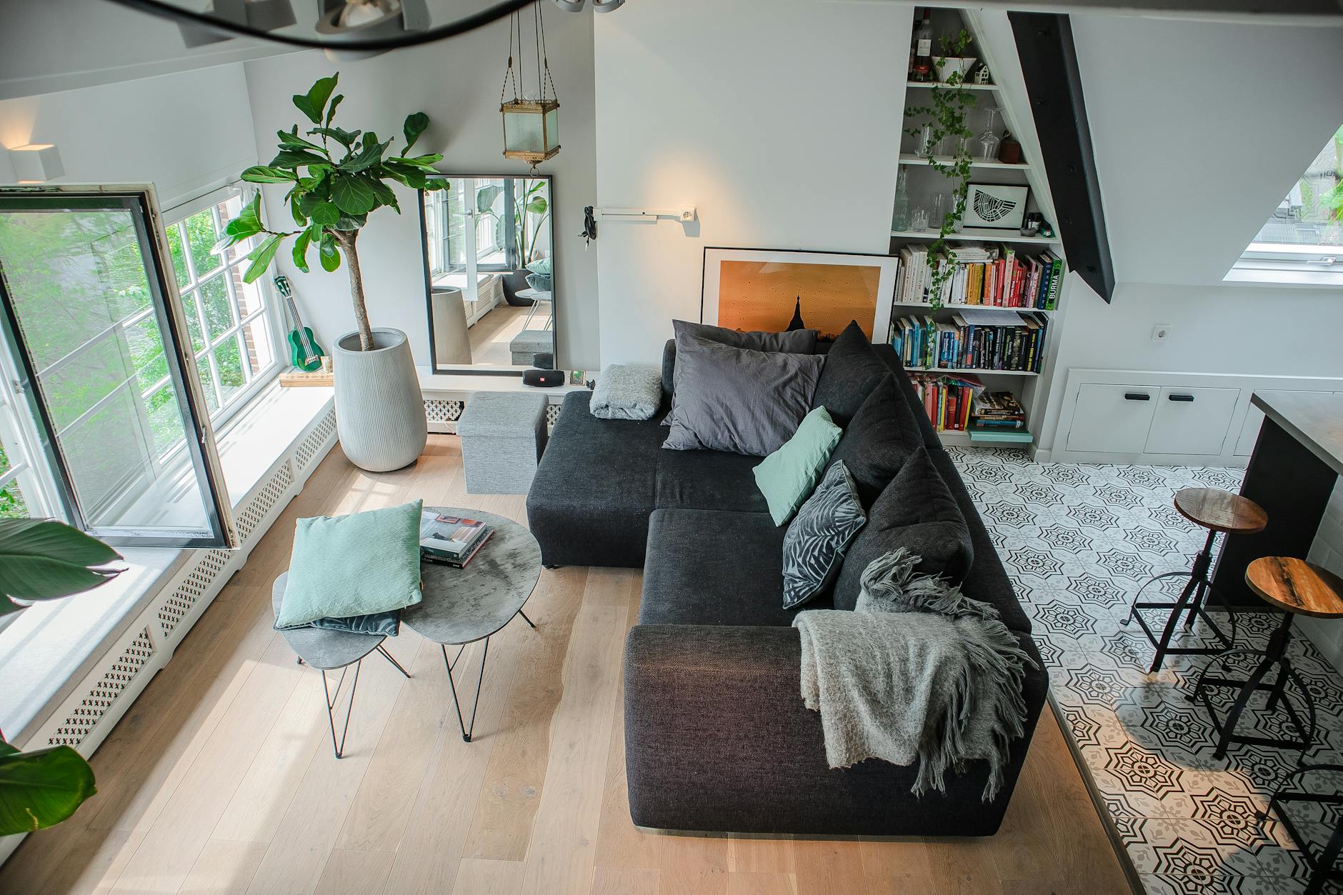 cozy reading nook with natural light
