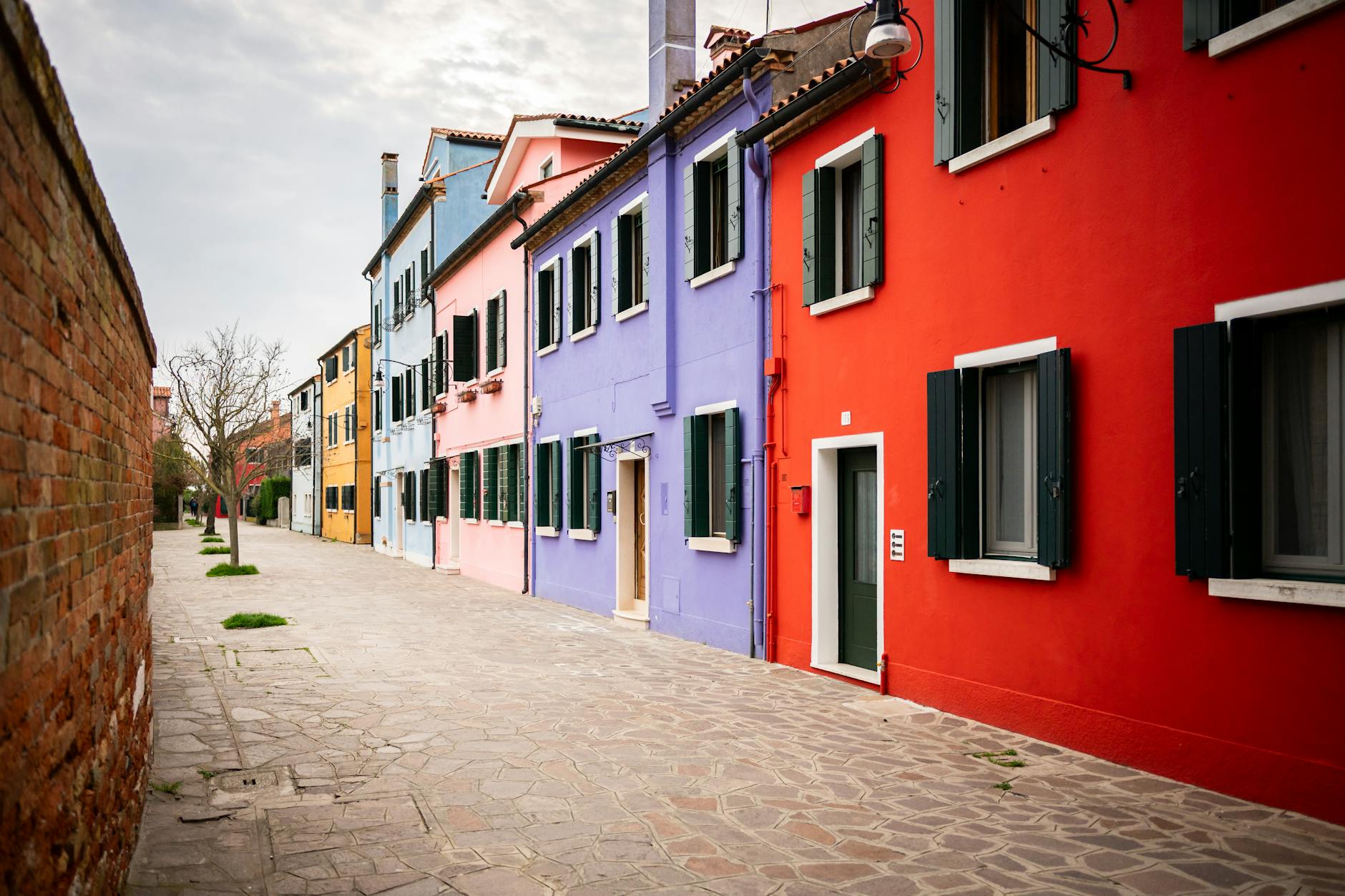 colorful streets in Burano, Italy