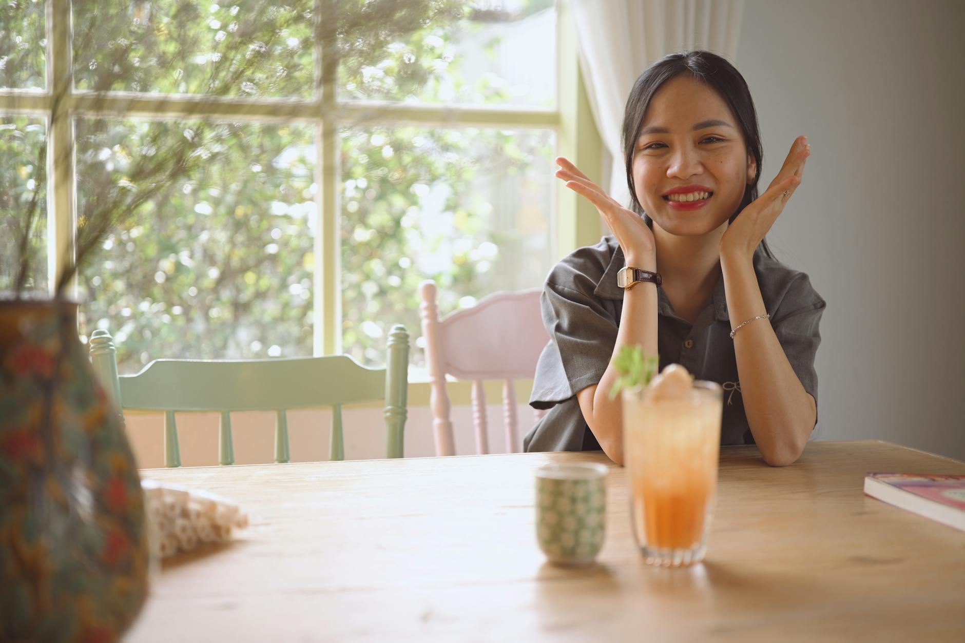 happy person enjoying nature