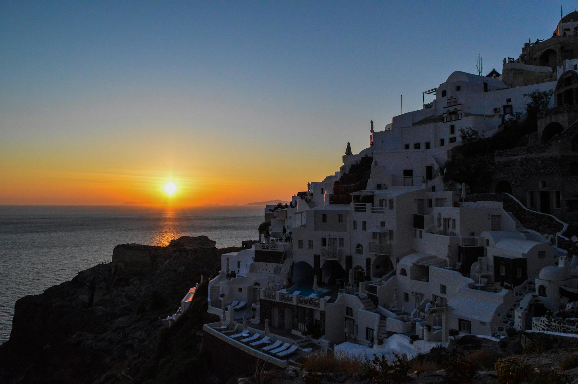sunset over Santorini, Greece