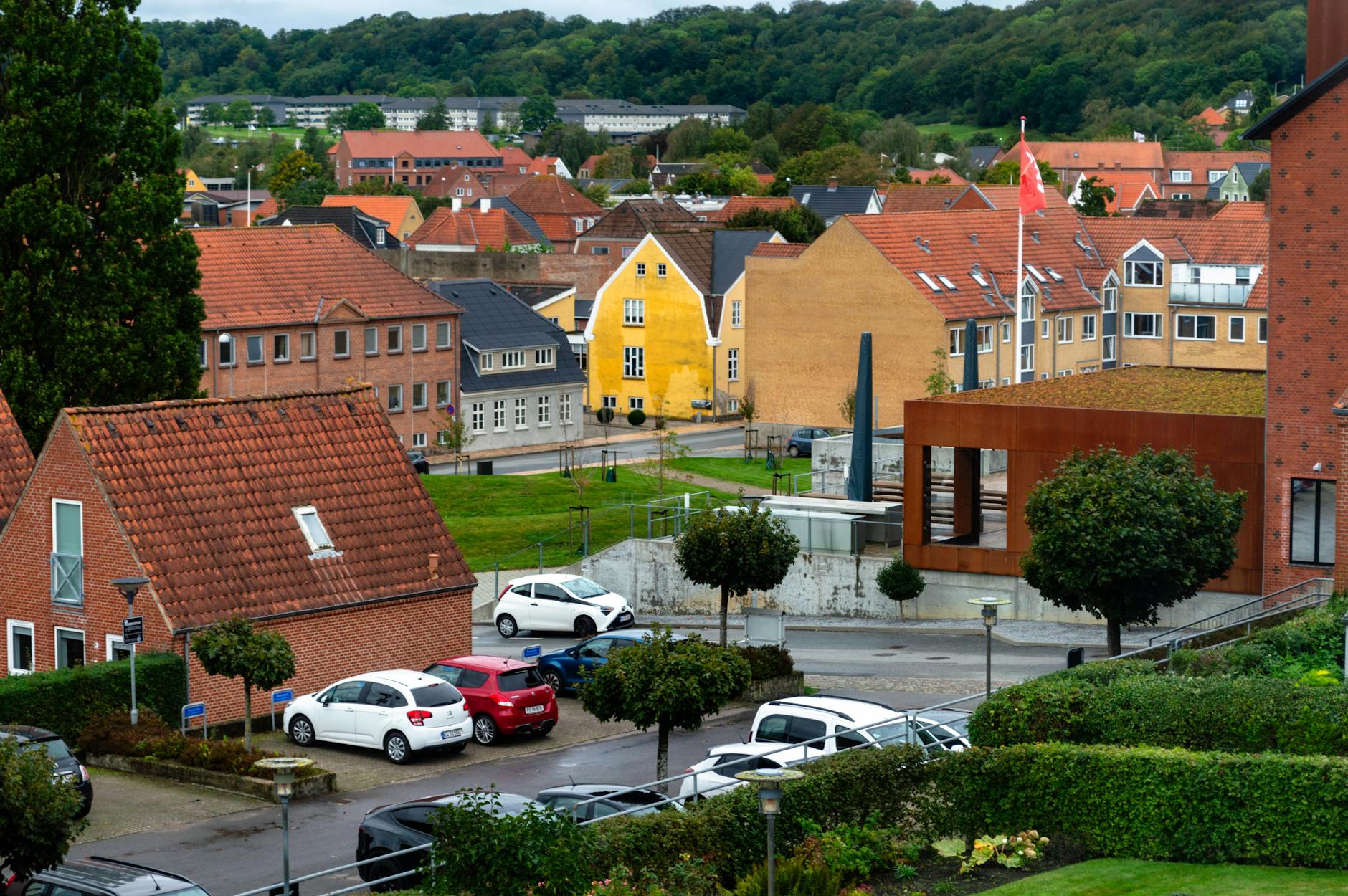 A picturesque view of a Danish town, reflecting community togetherness