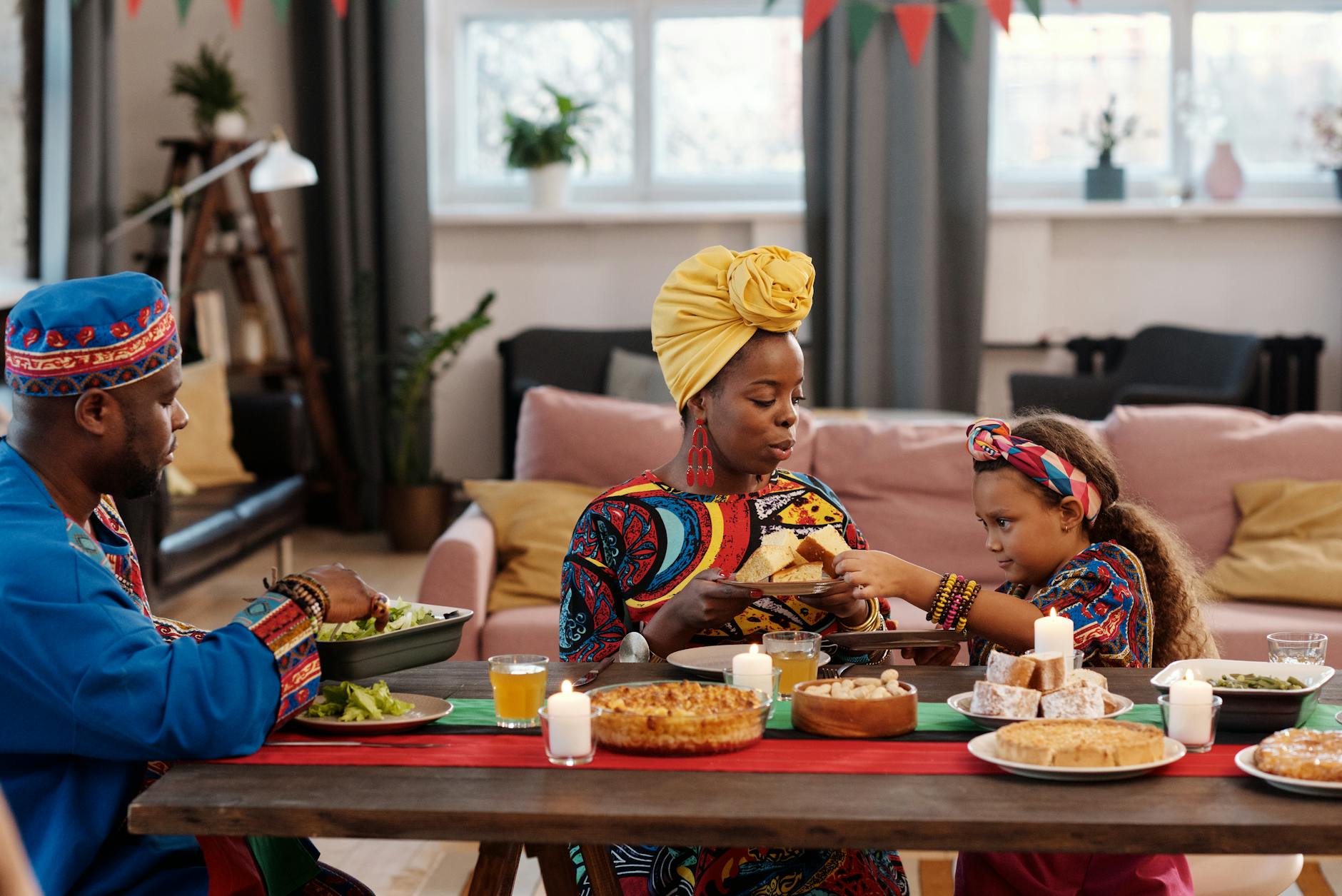 A South African family sharing a meal together, embodying the spirit of Ubuntu