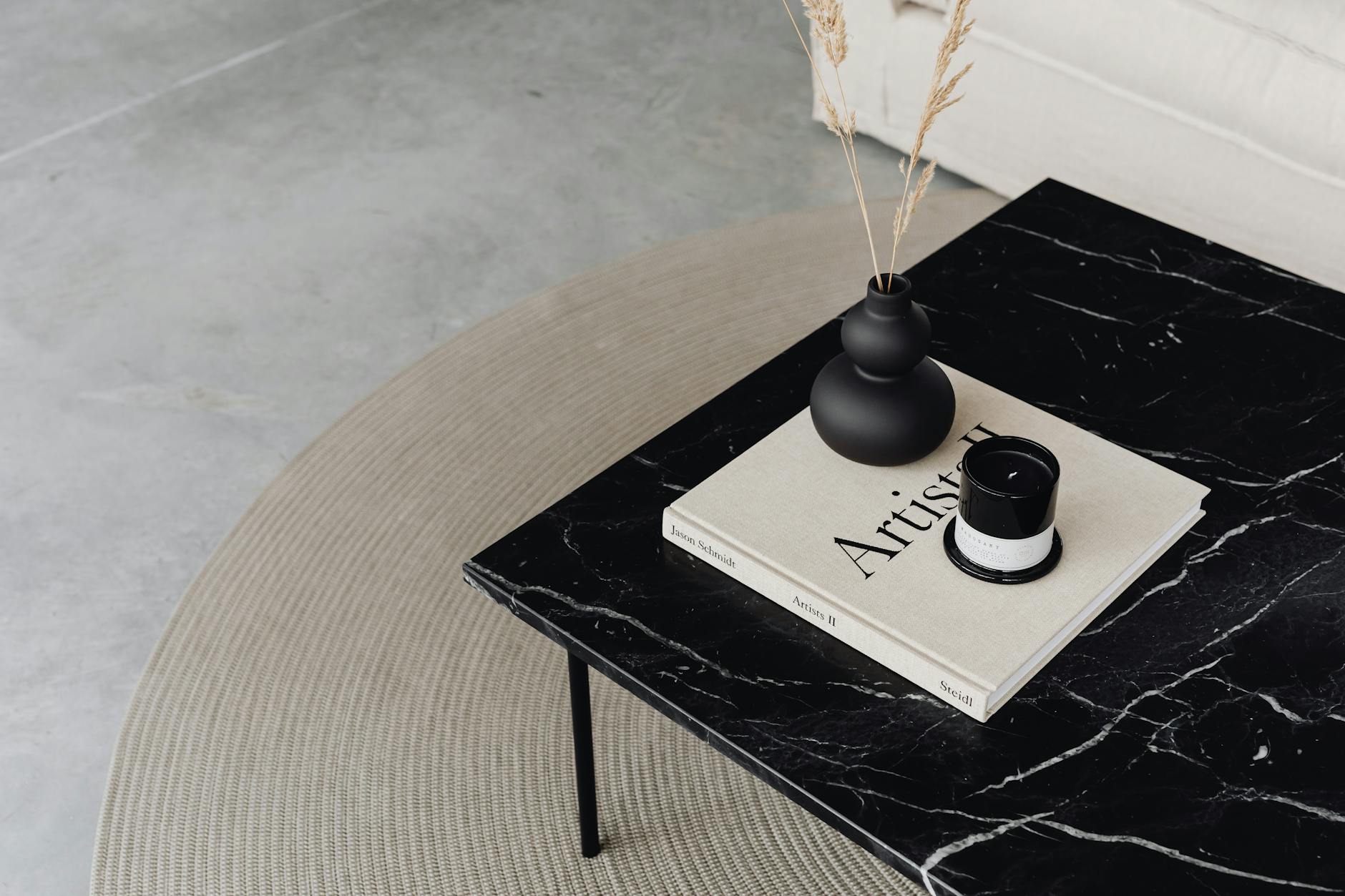 aesthetic coffee table books on a stylish table