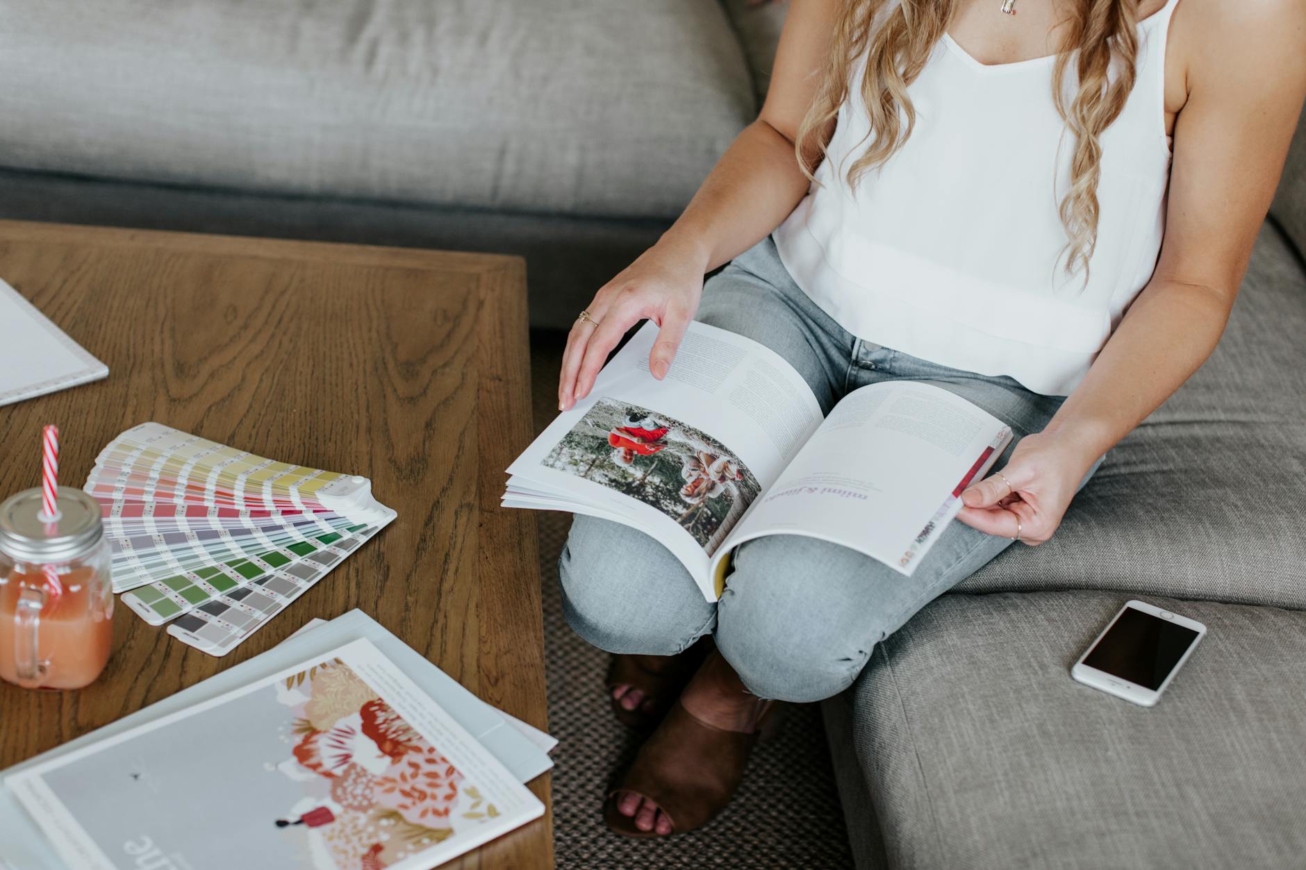 colorful travel coffee table book open on a coffee table