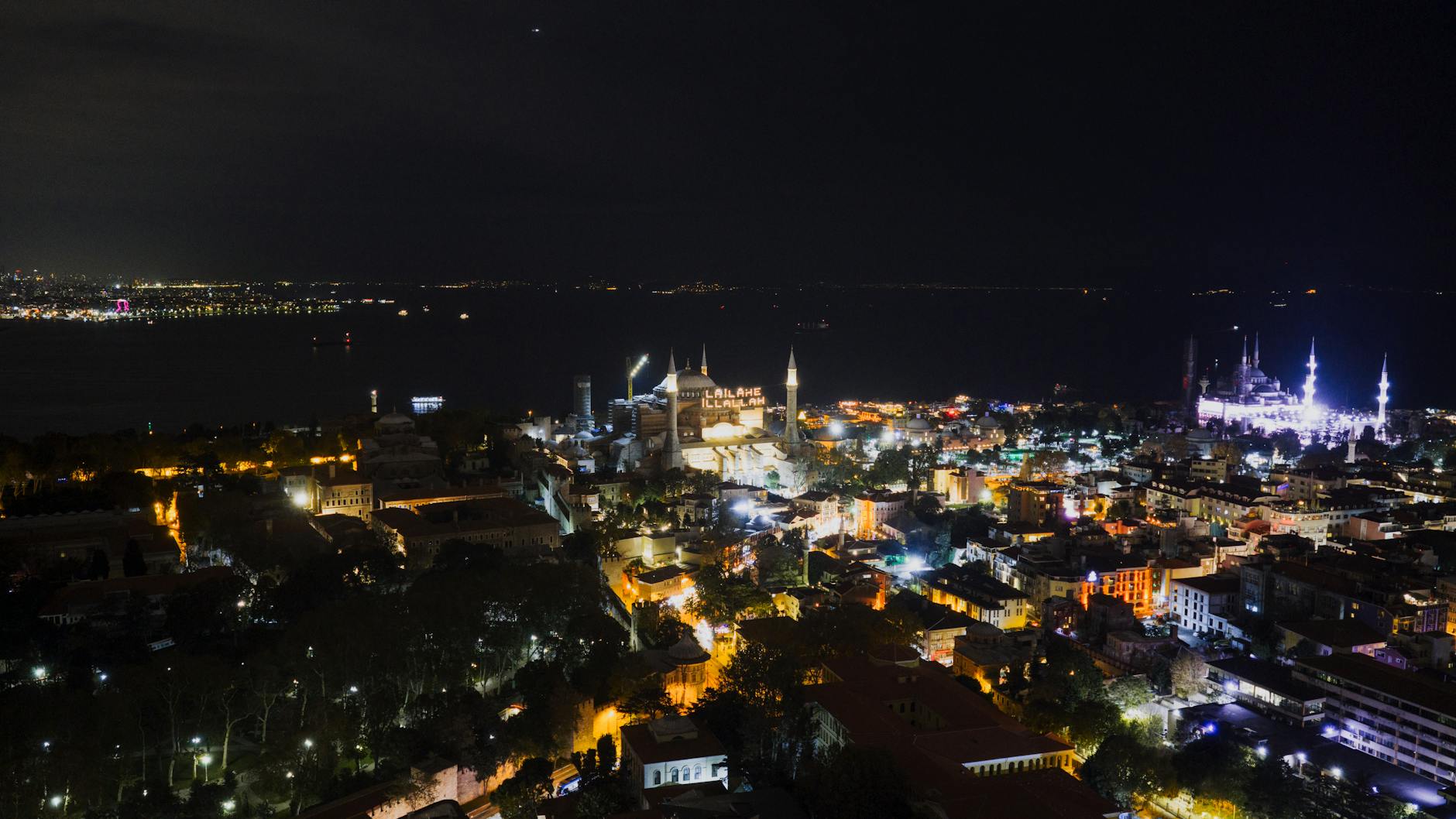 Istanbul architecture skyline with Hagia Sophia and the Blue Mosque