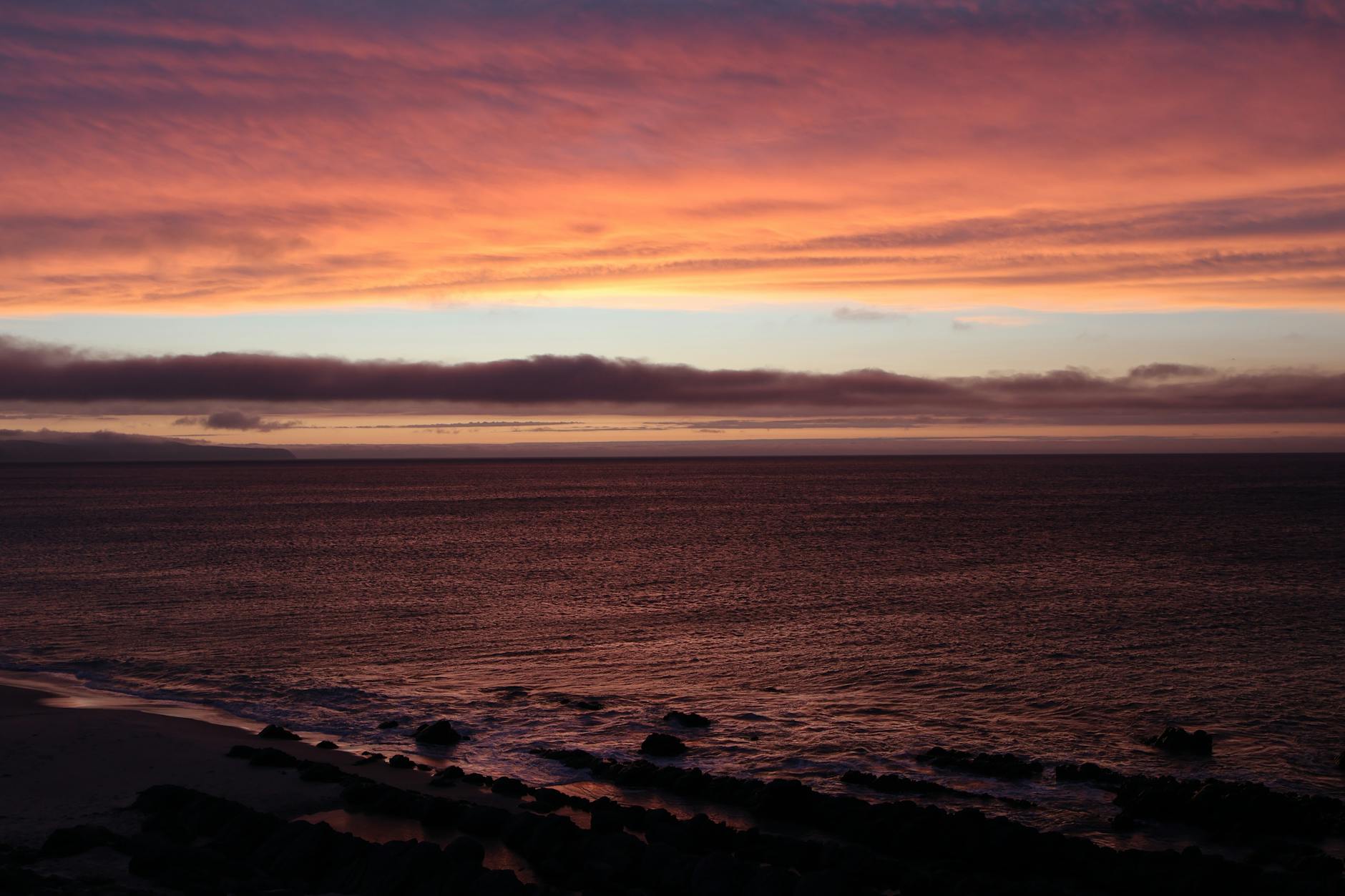 tranquil beach sunset