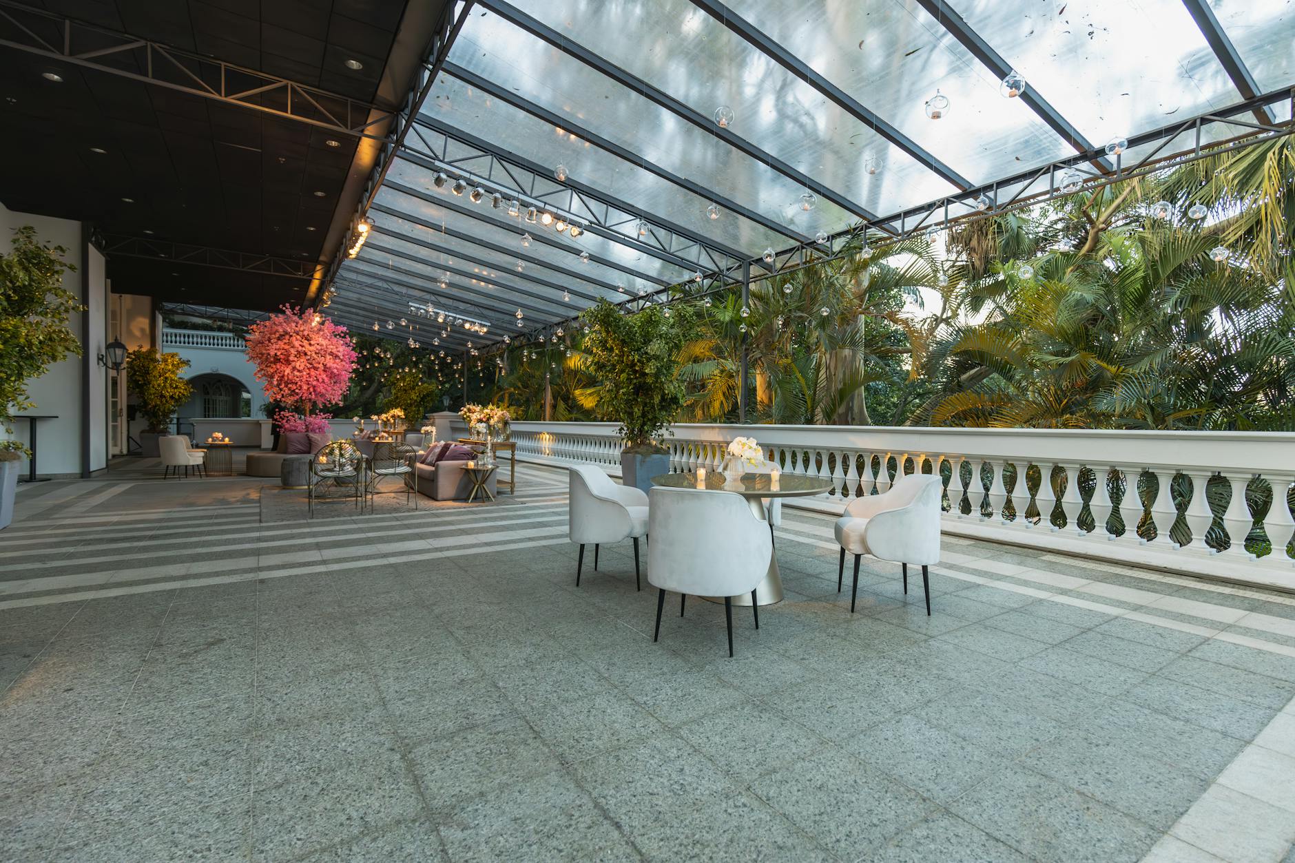 luxurious terrace design with modern furniture