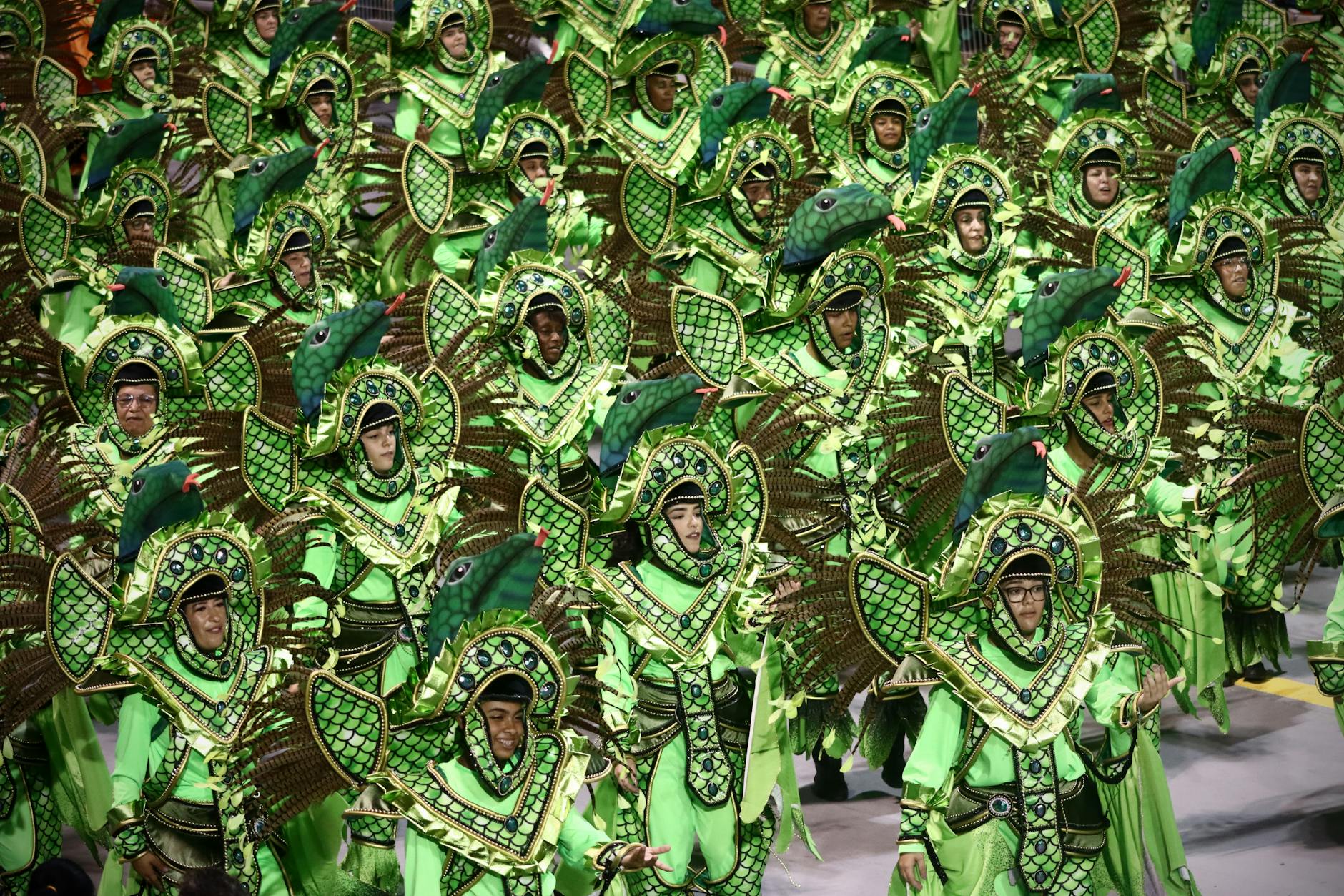 Rio Carnival parade with samba dancers
