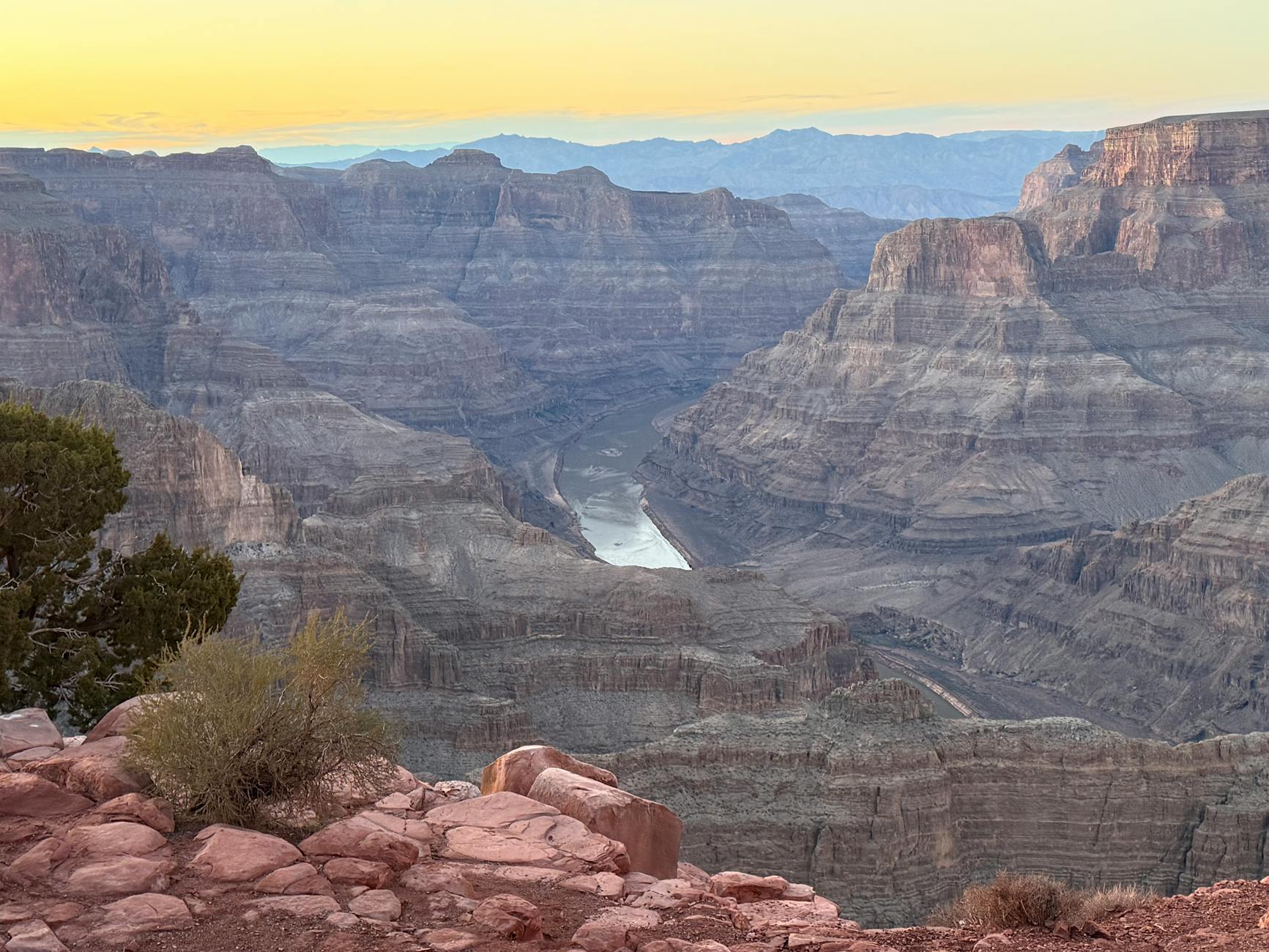sunset over Grand Canyon National Park with vibrant colors