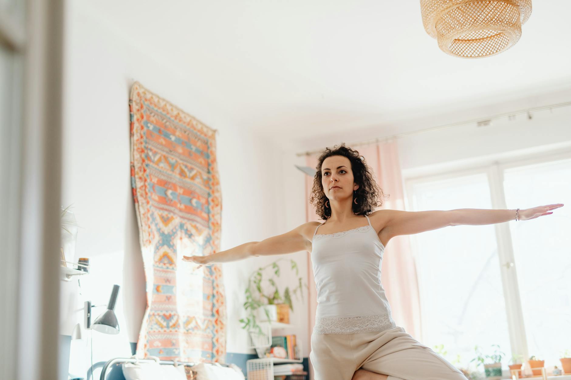 person practicing affirmations in a serene environment
