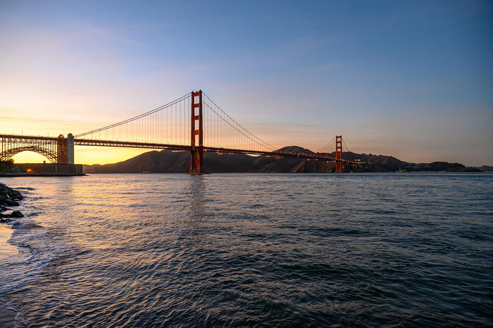 Golden Gate Bridge at sunset