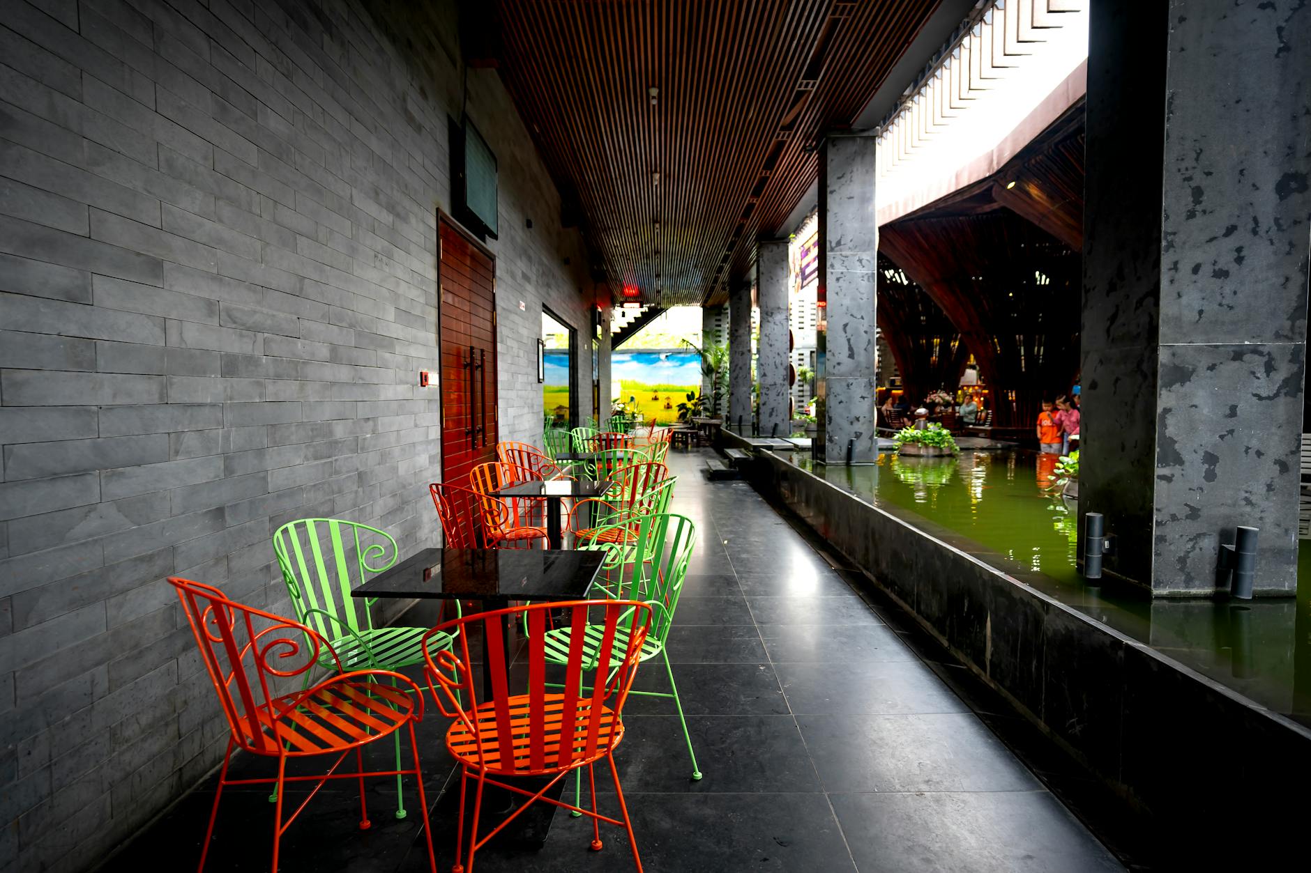 modern interior design with colorful accents