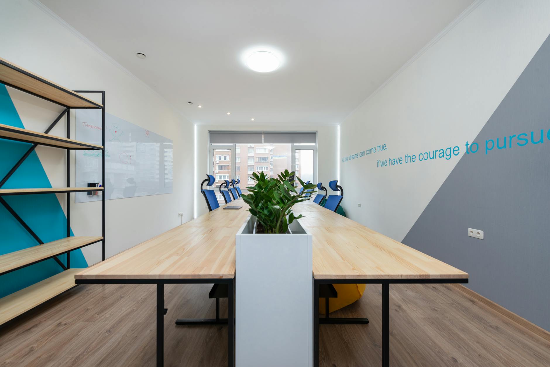 modern workspace with plants and natural light