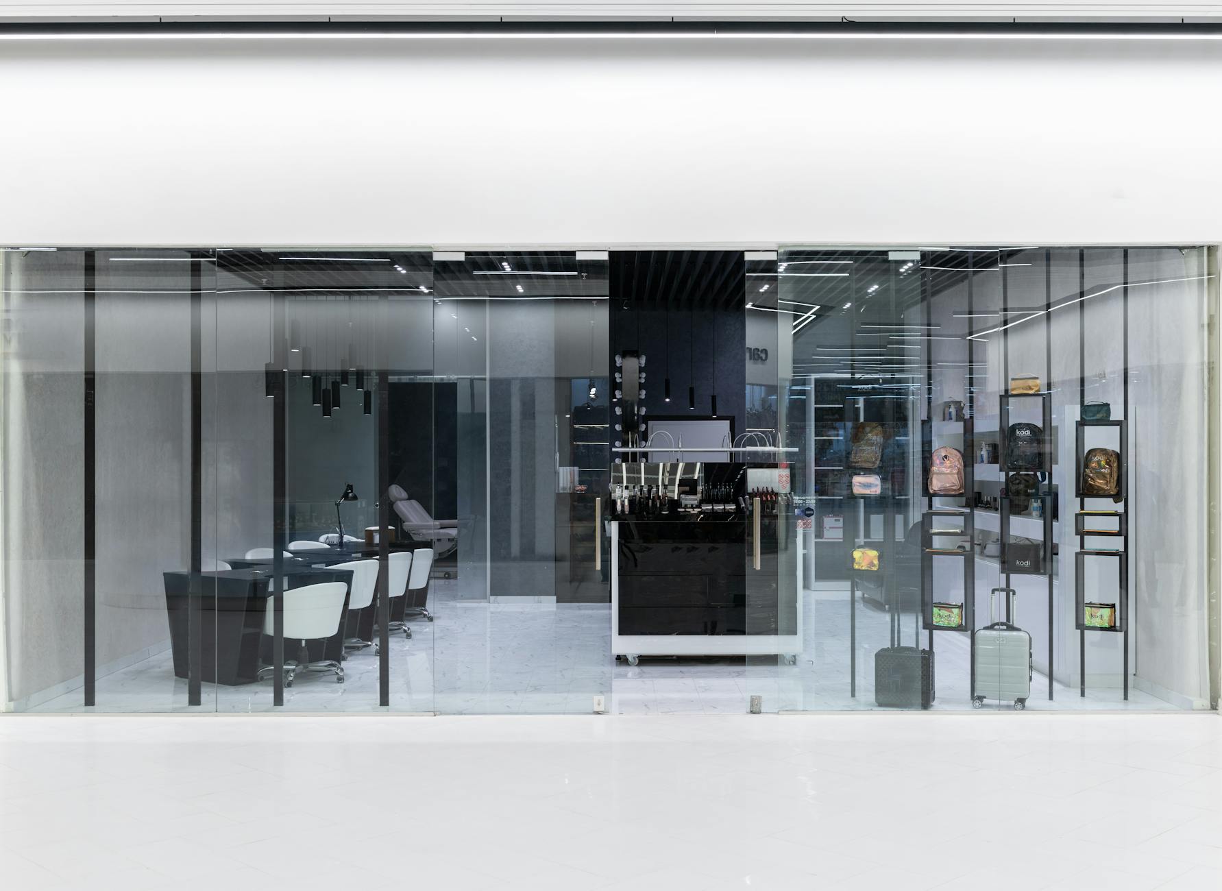 luxurious fashion showroom interior with clothing displays