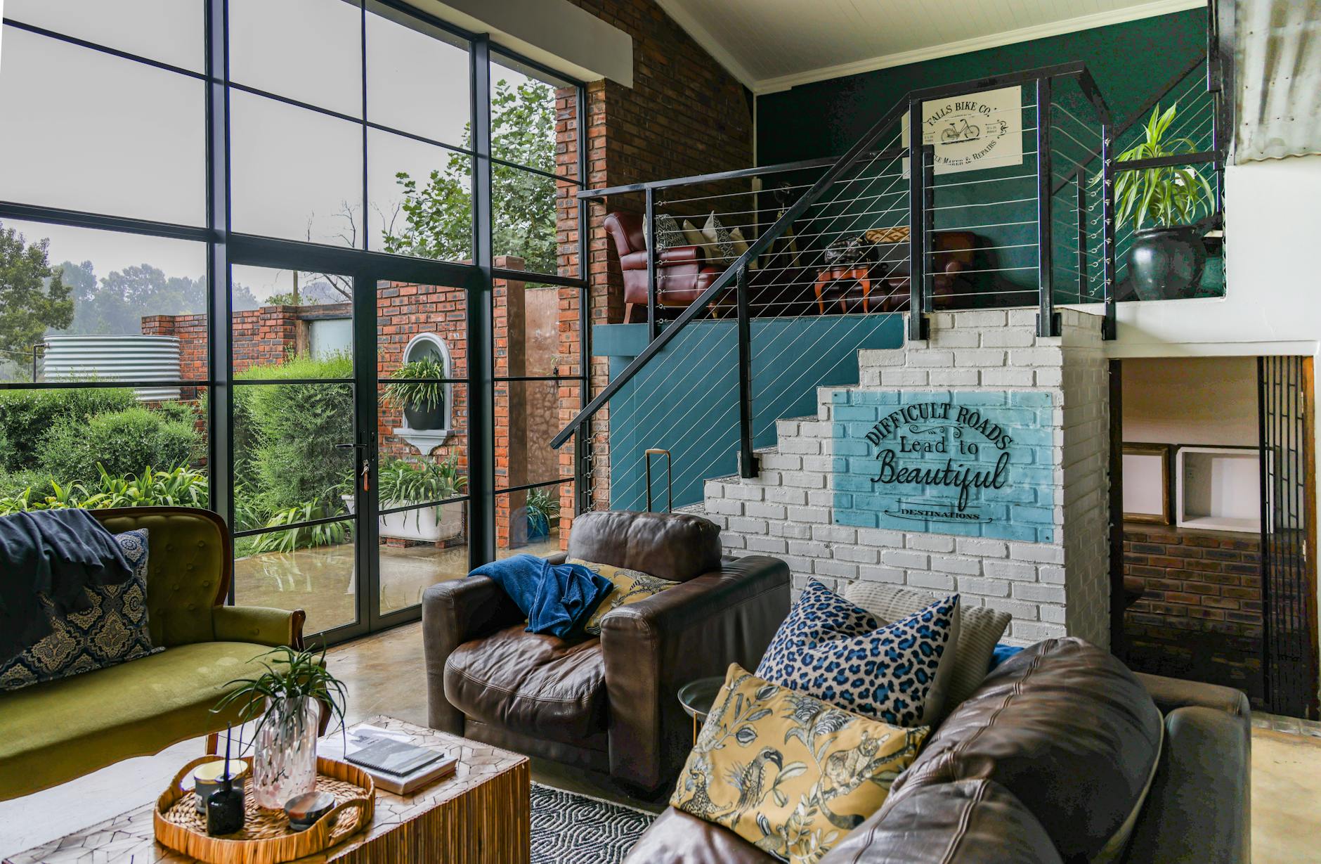 home with natural elements and tranquility features