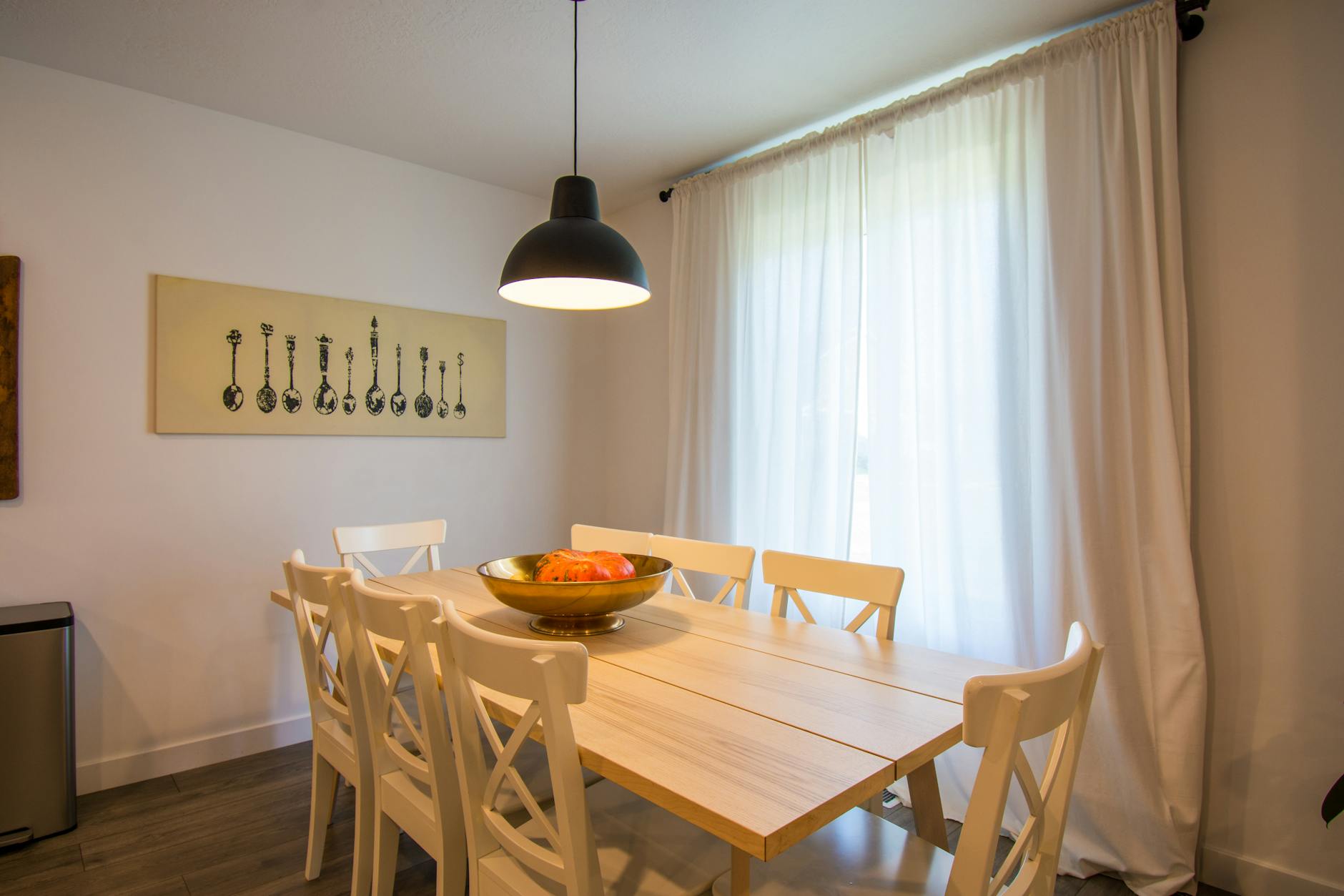 cozy dining area with personal decorations