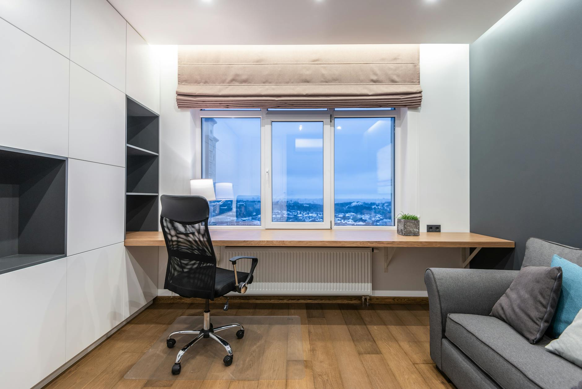 spacious and organized home office