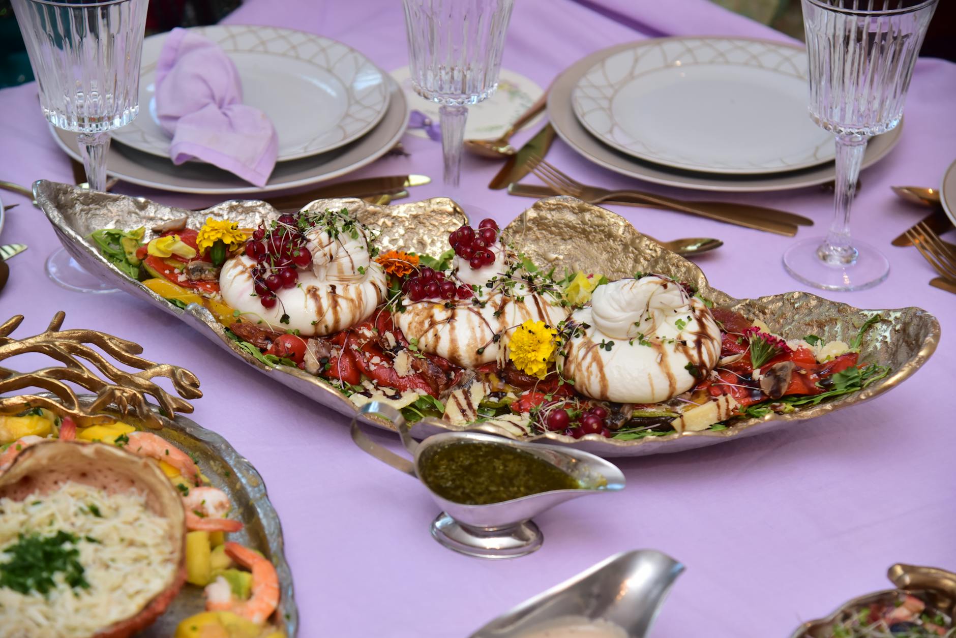 luxury dinner gourmet food presentation