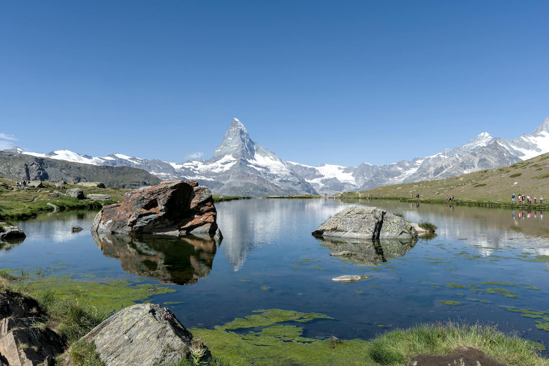 Scenic view of Swiss Alps with Matterhorn