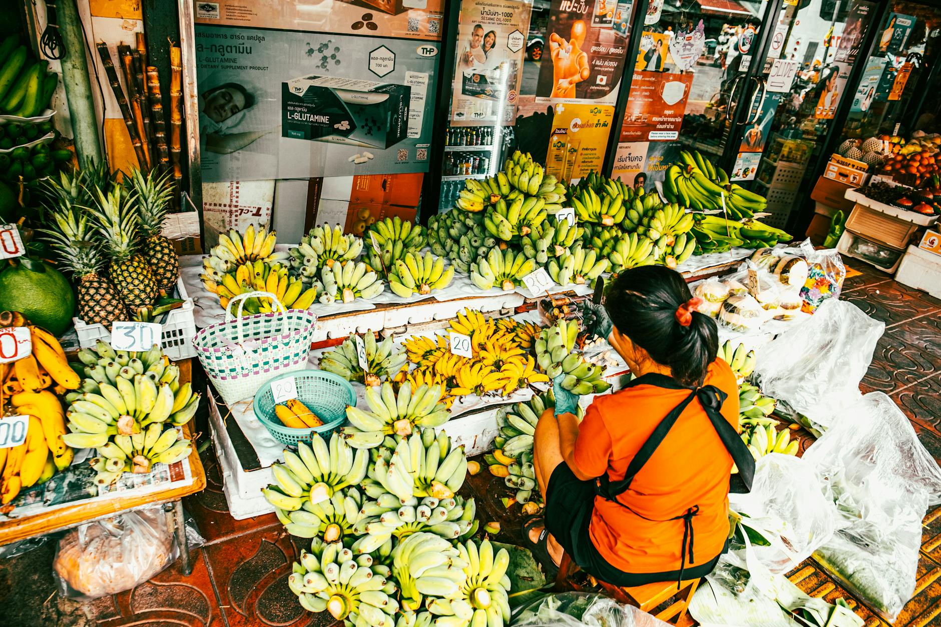 street market in Thailand with vibrant colors and local vendors