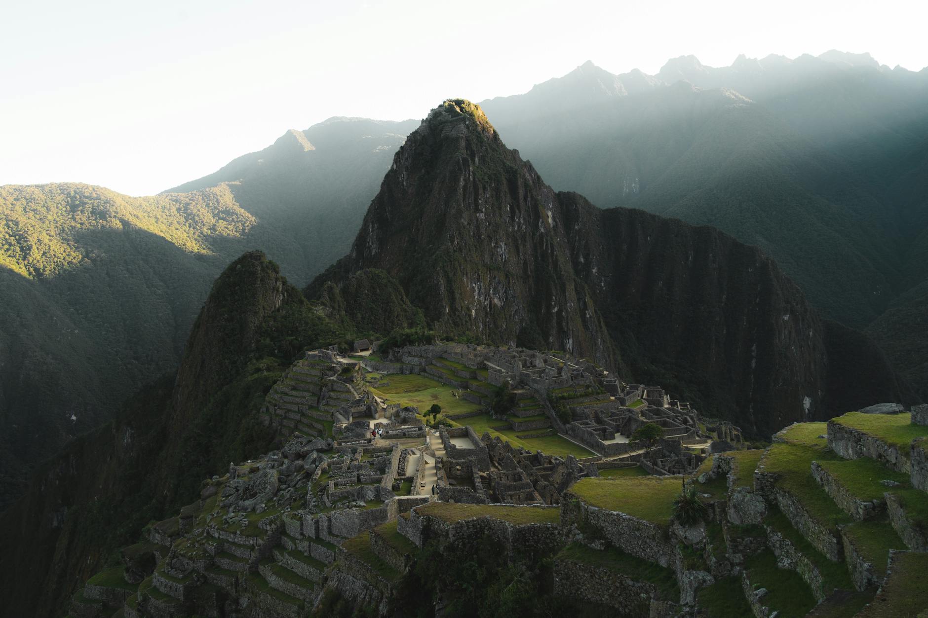 Majestic view of Machu Picchu in Peru, nestled in the Andes mountains