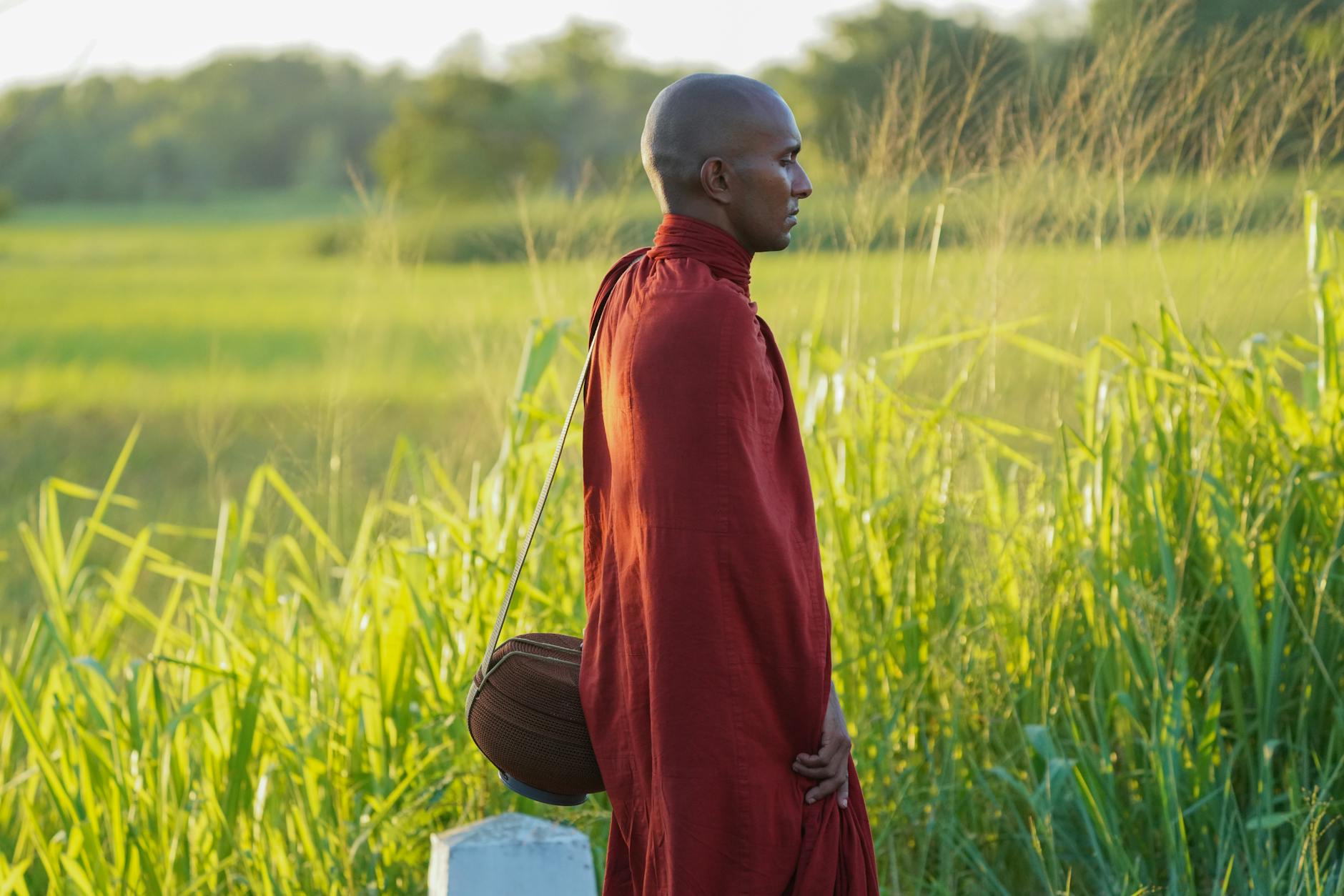 Person walking in nature practicing mindfulness