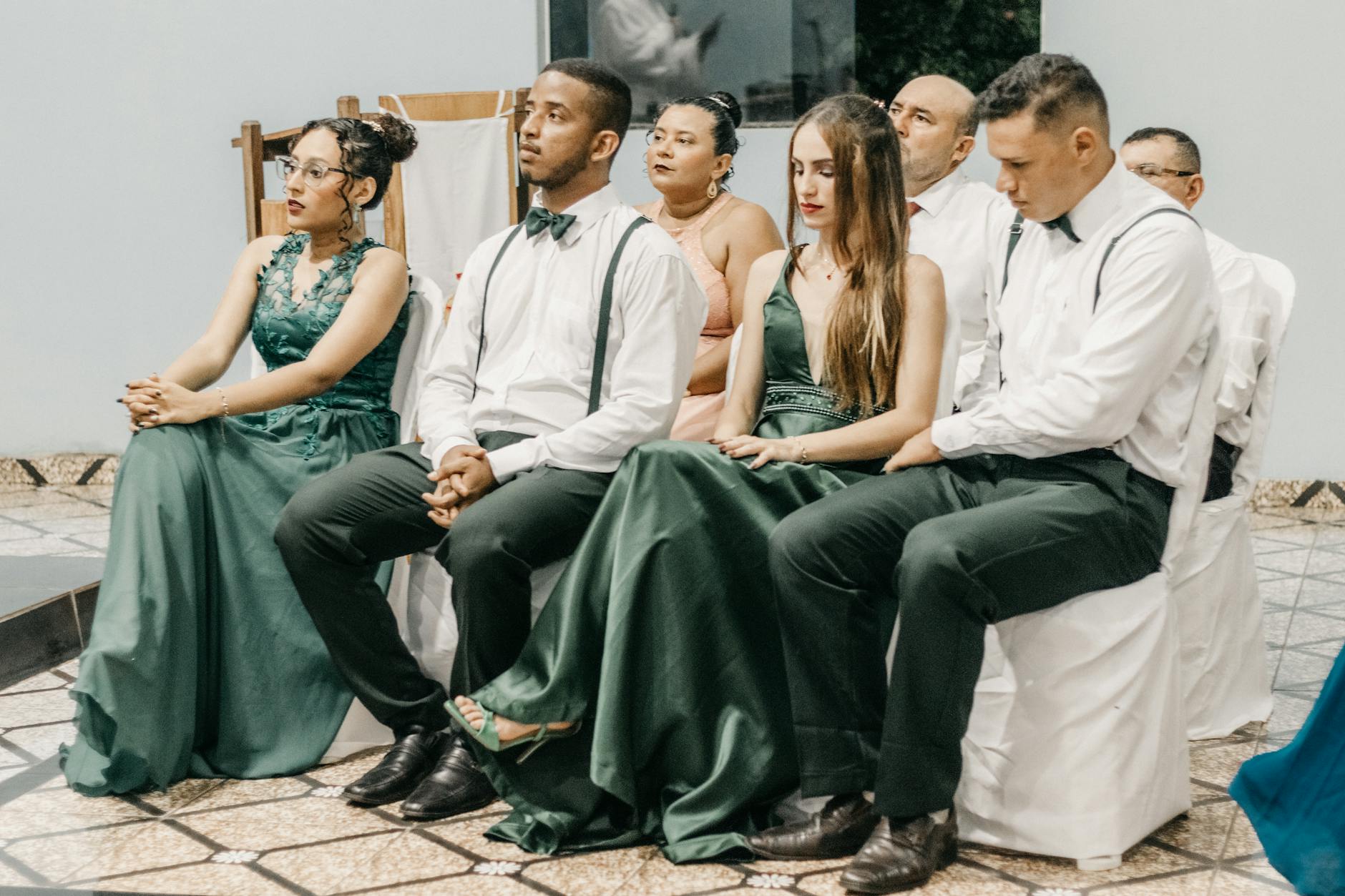 elegantly dressed attendees at a gala