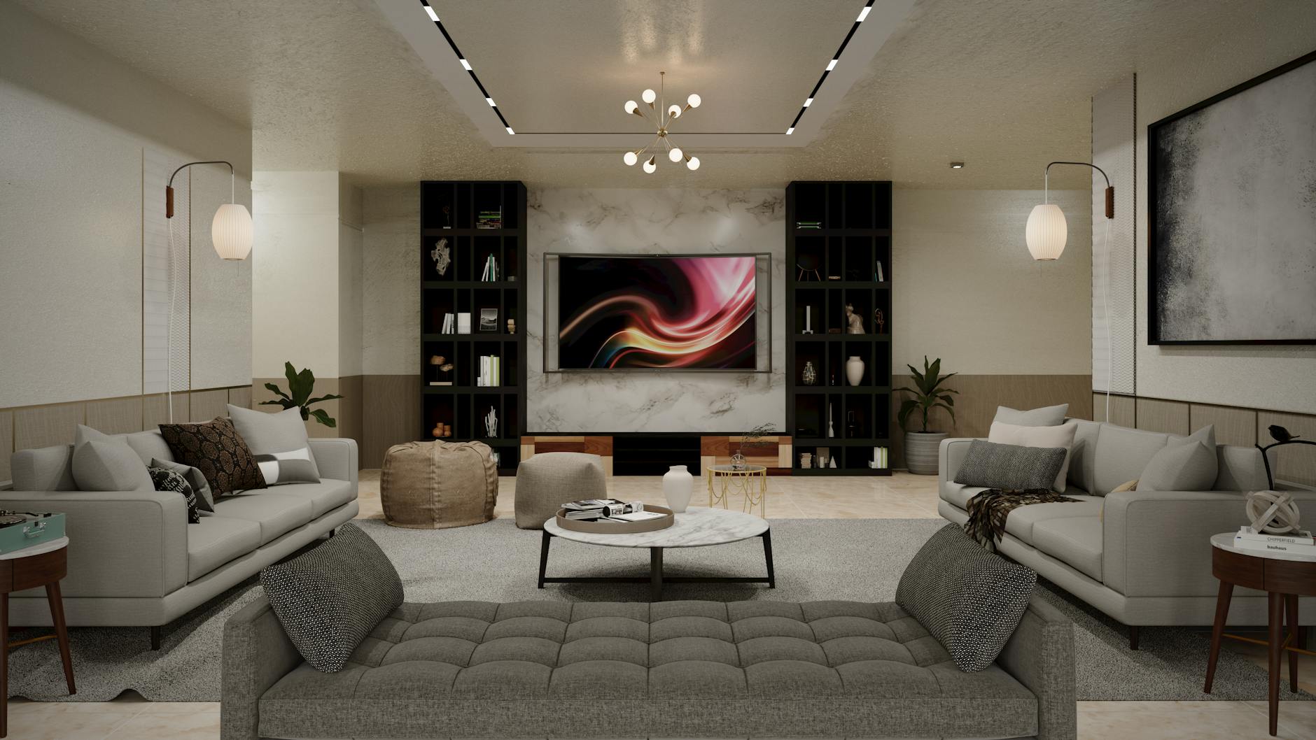 luxurious home cinema design with plush seating