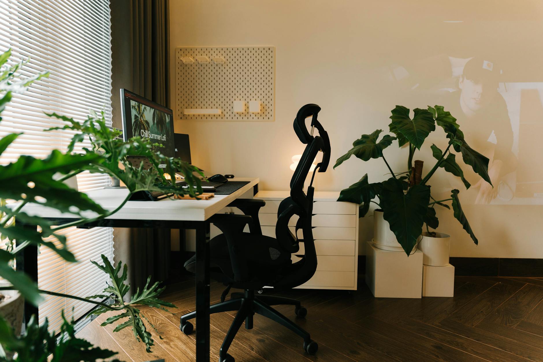 home office design with ergonomic setup