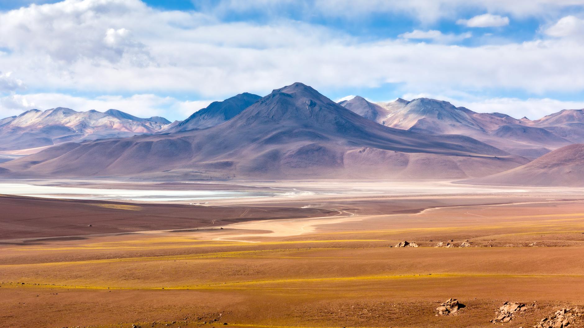 Atacama Desert landscape with salt flats