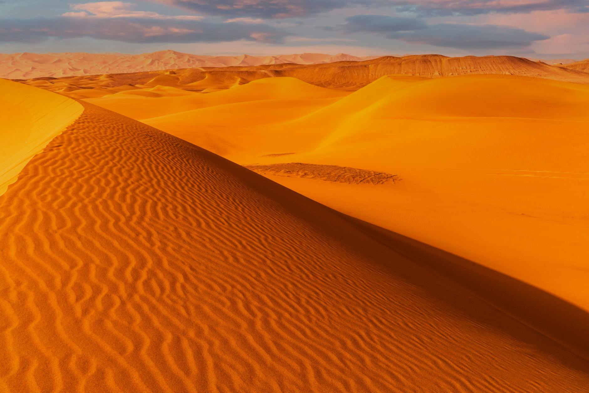 Gobi Desert landscape with dunes and grasslands