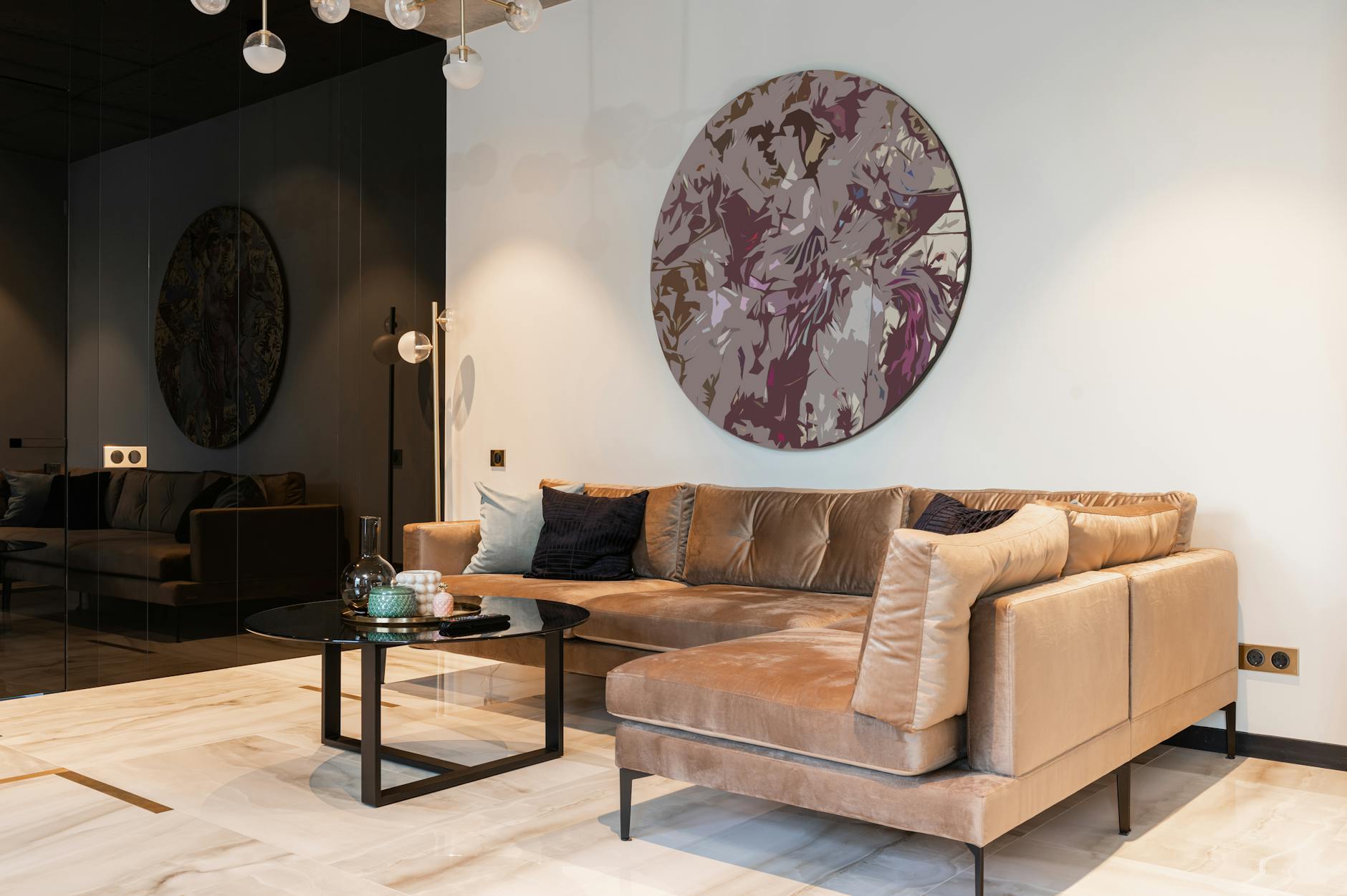 high-end interior with personalized artwork