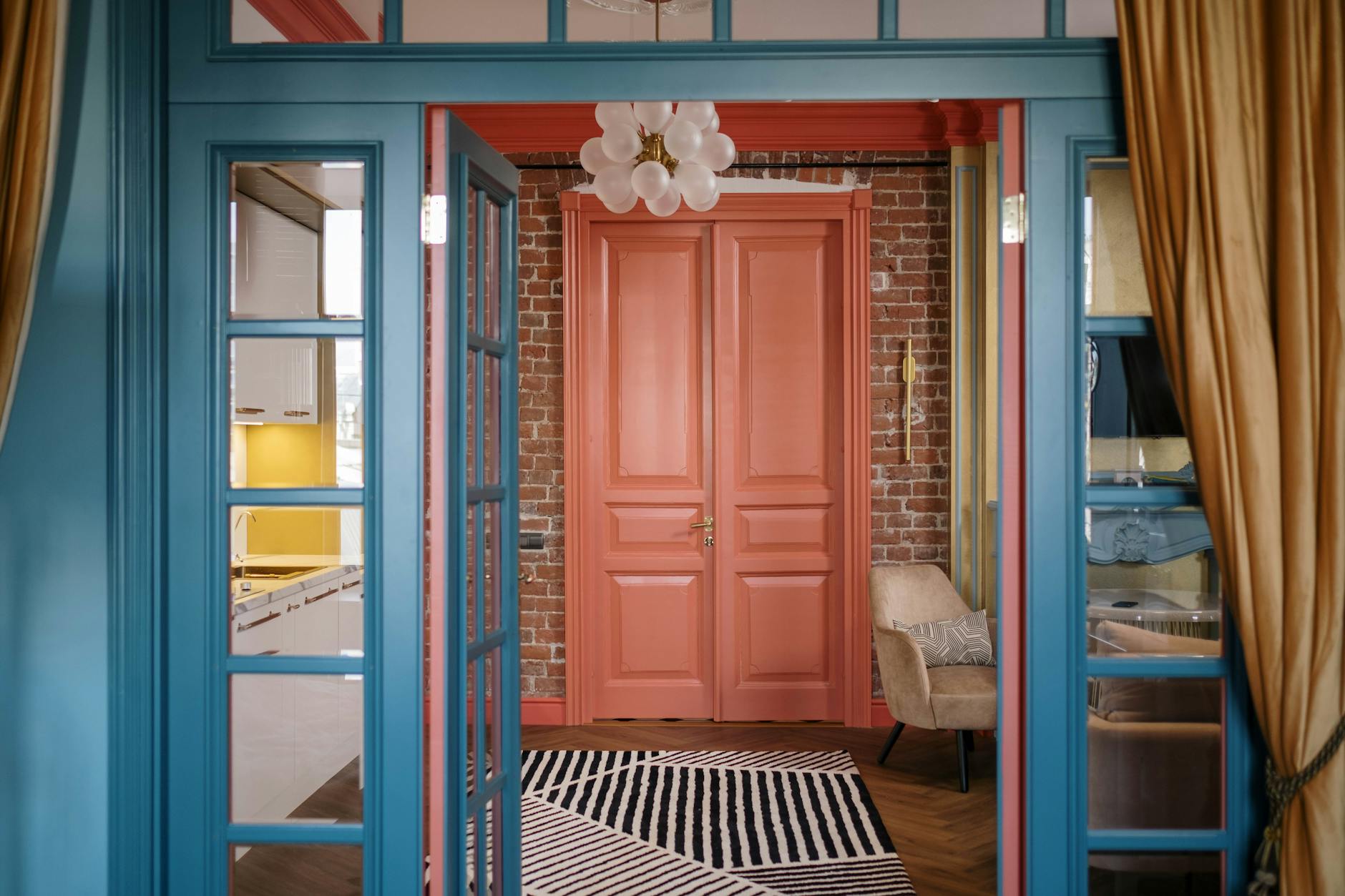 luxury interior with layered textures and colors