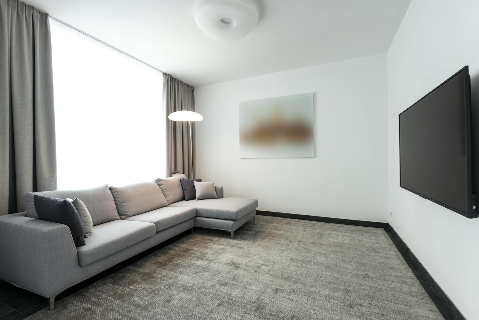 minimalist living room with neutral colors and textures